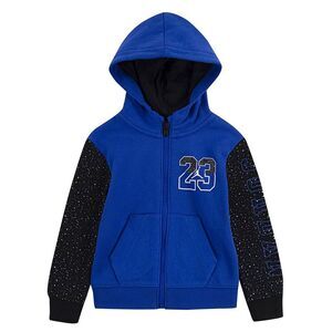 Jordan Boys Jump Man Air Speckle Printed Fleece Full-Zip Hoodie Medium Race Blue